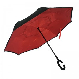 Обратный Перевернутый Зонтик Striaght Ручной Открыть Функция Cutom Печать Логотипа Hands Free Umbrella