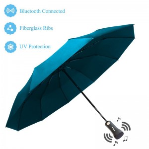 Bluetooth зонтик спикер музыка УФ-защита новое изобретение специальный 3 складной зонт