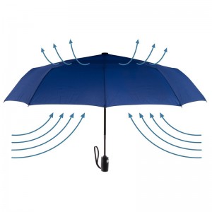 23-дюймовый 2-слойный вентилируемый ветрозащитный 3 складной зонтик
