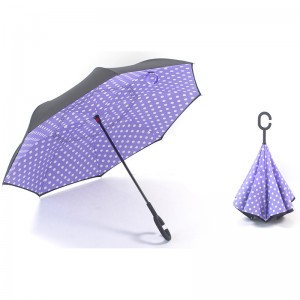 23дюймовый зонтик для верхней печати услуги дождя обратный ветрозащитный перевернутый прямой зонт