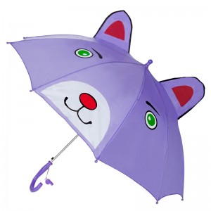 Оптовая металлический каркас зонтик животных детей на заказ дождь автоматический зонт