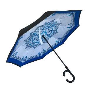 2019 Маркетинговые подарки Авто открыть манул закрыть на заказ печать специальный дождь обратный ветрозащитный перевернутый зонтик