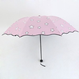 Цветной зонт от дождя с функцией ручного открытия 3 складных зонта