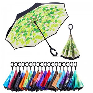 Персонализированные подарки ручной, открытый ветрозащитный перевернутый обратный цветочный дождь зонтик