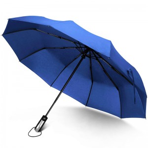 10 ребер 3-кратный автоматический открытый и автоматический закрытый дождевой зонт с заказной печатью
