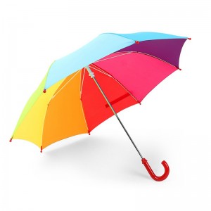 дети прямой зонт авто открыть функцию радуга ткань красочный