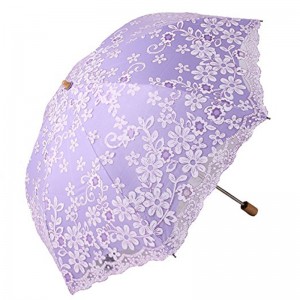 2019 производит зонтики, кружевной зонт 3-х кратный зонт с деревянной ручкой