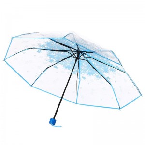 POE материал прозрачный рекламный предмет 3 раза зонт ручной
